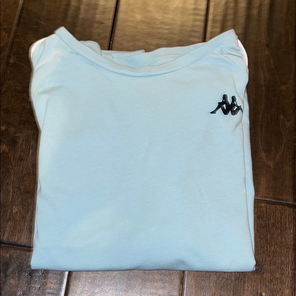 Light Blue Kappa T-Shirt with logo tape